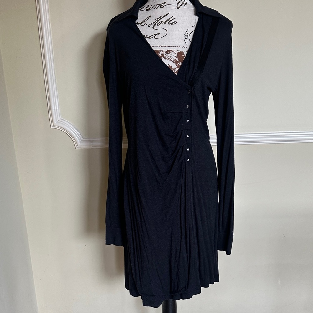 Tru Trussardi Dark Grey  Long Sleeve Dress Size L